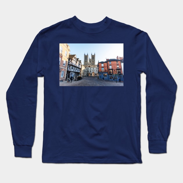 Lincoln Cathedral And Magna Carta From Castle Square Long Sleeve T-Shirt by tommysphotos